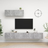 VidaXL Set de dulapuri TV, 3 piese, gri beton, lemn prelucrat