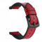 Curea hibrid piele-silicon compatibila cu Fitbit Versa, VD Very Dream&reg;, 22mm, Tart Red