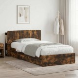 Cumpara ieftin Cadru de pat cu depozitare cu sertar Stejar fumuriu 90 x 190 cm
