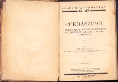 1042SPN Cukraszipar irta Szilassy Alfonz foto