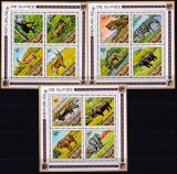 DB1 Guineea Fauna Africana 12 v. in blocuri de 4 RARE MNH, Nestampilat