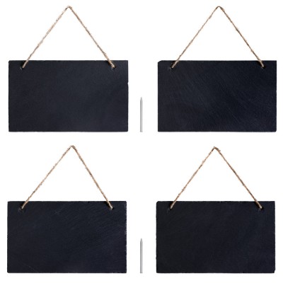 Set 4 Etichete din ardezie pentru agatat Navaris, 15 x 25 cm, 53849.01 foto