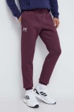 Under Armour pantaloni de trening culoarea bordo, neted