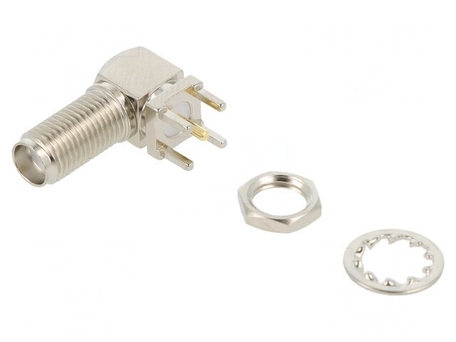 Conector SMA Femelă 90&deg; THT pentru PCB 50&Omega;