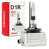 Bec xenon D1R 35W 4300K AMiO Basic, arzator pentru faruri xenon originale cu lupa, 12V, aprinzator incorporat, mufe standard