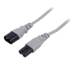 Cablu IEC C7 mamă - IEC C8 tată 1,8m gri 2,5A 2x0,75mm&sup2; PVC