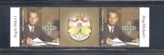 ROMANIA 2014 - ISTORIA REGALITATII, MIHAI I, DOUA VALORI + VINIETA MNH - LP 2044 foto