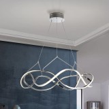 Lustra tip pendul Ameer, LED, metal/acril, argintiu, 80 x 60-130 cm