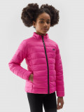 Cumpara ieftin Geacă din puf cu umplutură reciclată pentru fete - roz, 4F Sportswear