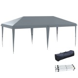 Outsunny Cort Pliabil pentru Grădină cu Sac de Transport din Oțel Epoxidic și Poliester Oxford, 5,85x2,95x2,7 m, Gri | Aosom Romania