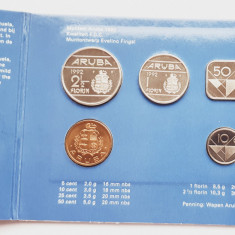M01 Aruba set monetarie 6 monede 1992 5, 10, 25, 50 cent 1 2 1/2 florin UNC