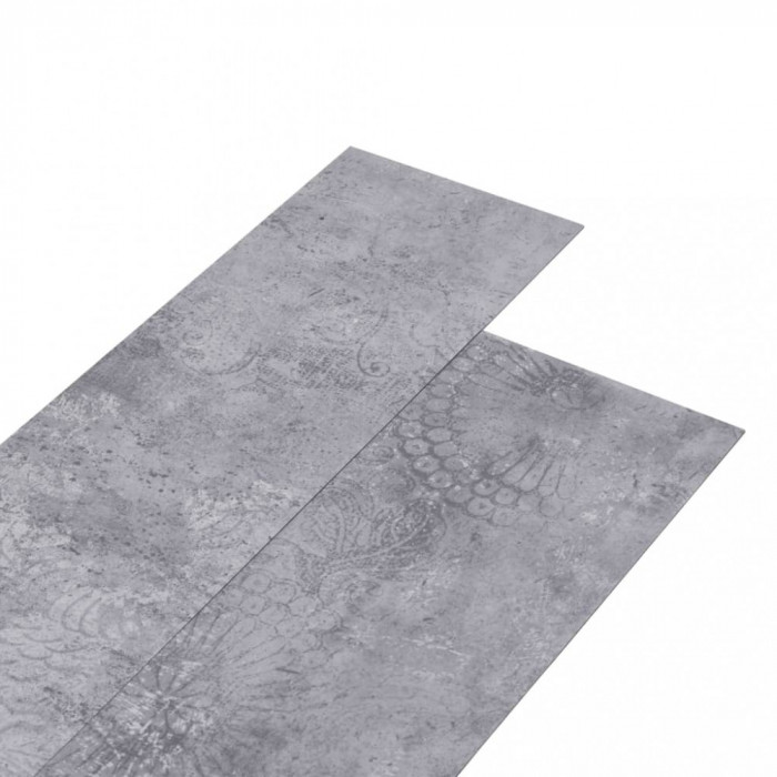 Placi pardoseala autoadezive, gri ciment, 4,46 m&sup2;, PVC, 3 mm