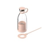 Blender electic, portabil, pentru calatorii, putere 40W, capacitate 380ml, roz
