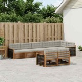 vidaXL Set de canapele de exterior 8 pcs Natural și gri deschis 3383504