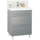 Cumpara ieftin Baza si lavoar ceramic GN7861, mobilier baie suspendat 60 cm, dreptunghiular, front MDF, sertare soft close, antracit