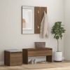 VidaXL Set de mobilier pentru hol, stejar maro, lemn prelucrat