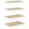 Rafturi perete suspendate 4 buc. alb/stejar 50x23x3,8cm MDF