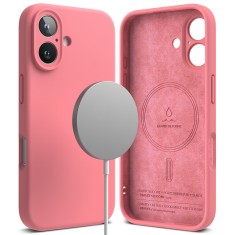 Husa pentru iphone 16 plus - ringke silicone magnetic magsafe - pink foto