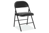 Scaun pliant cu sezut vinil negru, inaltime 78 cm, compact si rezistent
