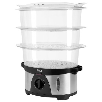 Aparat de gatit cu abur TEESA, 750 W, 9.6 L, 3 recipiente incluse foto