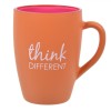 Cana Sticlă, Fucsia Piersic Mat, Capacitate 335ml, Mesaj Think Different, Oem
