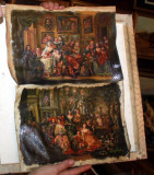 Set 2 Tablouri Pictate Manual Tablou Pictura Flamanda Rococo Peisaj Victoriana