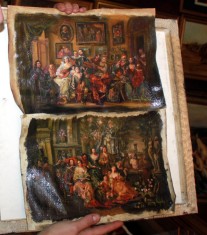 Set 2 Tablouri Pictate Manual Tablou Pictura Flamanda Rococo Peisaj Victoriana foto