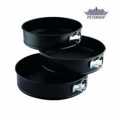 Set 3 forme pentru copt din otel carbon teflonat,28, 26 si 24 cm, Peterhof foto