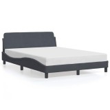 Cumpara ieftin Cadru de pat, Dover, gri inchis, 140x200 cm, catifea