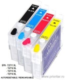 SET Cartuse reincarcabile pt EPSON 27 XL autoresetabile 27XL ( BLACK + CYAN +