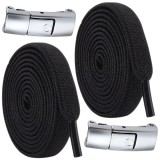 Cumpara ieftin Sireturi elastice pentru incaltaminte sport, inchidere magnetica fara legare - Negru