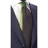 Cumpara ieftin Cravata Matase Naturala Barbati, Nod Contrastant, Unicat, Negru Verde Mov, 148cm, Made in Italy, Cutie Cadou