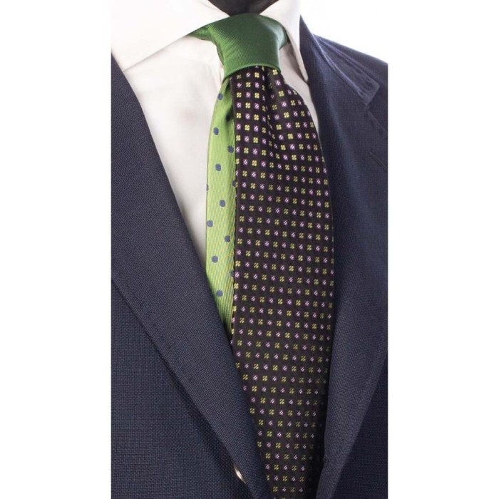 Cravată mătase cu nod &icirc;n contrast N1699, model unicat