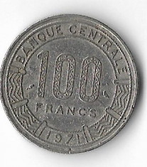 Moneda 100 francs 1971 - Gabon foto