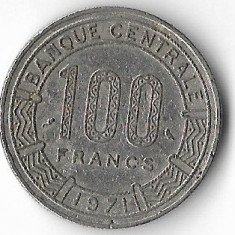 Moneda 100 francs 1971 - Gabon