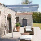 VidaXL Copertină autonomă retractabilă automat albastru&amp;alb 300x250 cm