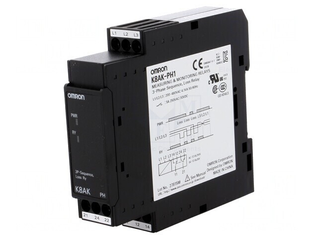 Releu de Monitorizare Tensiune DIN DPDT K8AK-PH1