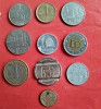 Lot 10 monede straine, romanesti și jetoane, circulate conform foto L14 Kazakstan 3 lei 1966 RSRomania 1 peseta 1980 Spania Campionat DISTRIBUTIONE, Europa