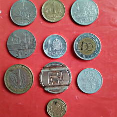 Lot 10 monede staine, romanesti și jetoane, circulate conform foto L14