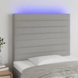 Gossi tablie de pat cu led, gri deschis, 100x5x118/128 cm, textil