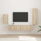 Cumpara ieftin Set comoda TV 4 buc. 31 x 30 x 100 cm Stejar Sonoma