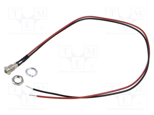 Lampă LED convexă galbenă 2VDC &Oslash;6mm BIVAR