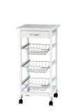 Cumpara ieftin Carucior servire mobil metal lemn 37 x 37 x 76 cm
