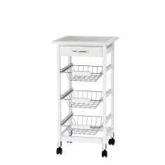 Carucior servire mobil metal lemn 37 x 37 x 76 cm