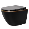 Vas WC suspendabil Rea Carlo Mini Tornado Black Gold Egde
