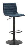 Mauro Ferretti Scaun De Bar &Icirc;nalt Negru Si Albastru cm 43X49,5X85,5-107 (Saz cm 61-82,5) Set 2 Bucati | Aosom Romania