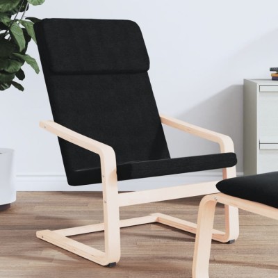 vidaXL Scaun de relaxare, negru, material textil foto