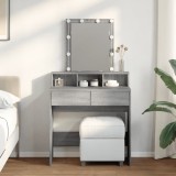 Gossi masa de toaleta cu led, sonoma gri, 80x41x144,5 cm