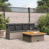 vidaXL Set canapea de grădină cu perne, 3 piese, gri, poliratan 3262588