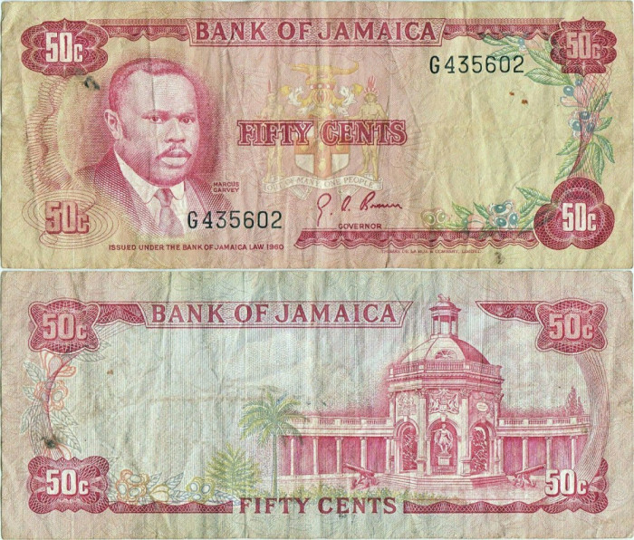 1970 , 50 cents ( P-53a.1 ) - Jamaica